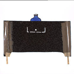 Theatre Backdrop - Greek Shadow Puppet Theatre, Table with Bottle