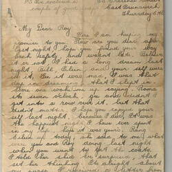 Letter - Roma Wright to Roy, Personal, circa 5 Feb 1942