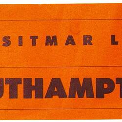 Baggage Label - Sitmar Line, Southampton (Red)
