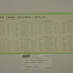 Sailing Schedule - S.S. Southern Cross, 1955-56 (inside - right)