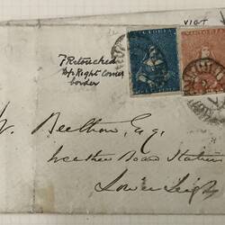 PH 6504, Stamped Envelope - 1 Penny & 3 Pence, Victoria, Australia, Feb 1854