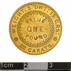 One Pound 1852 Adelaide Assay Office Second Die