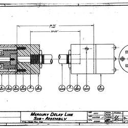 Mechanical Drawing - CSIRAC Computer, 'Mercury Delay Line Sub-Assembly', D20307, 1948-1955