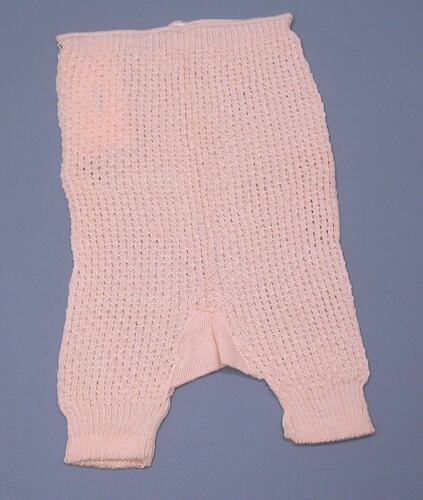 Pink knitted ladies' bloomers.