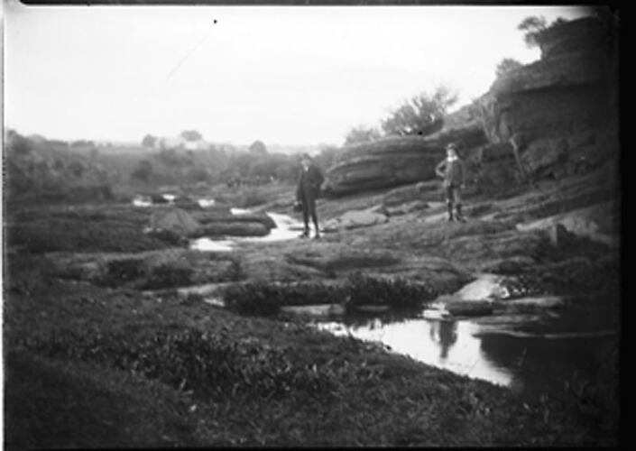 Digital Photograph - Two Boys Down by Moonee Pond Creek, Brunswick West, circa 1915