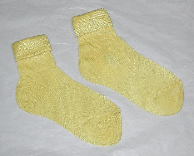 Yellow socks with cuffs