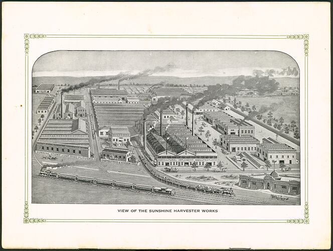 Aerial View of the Sunshine Harvester Works, circa 1911