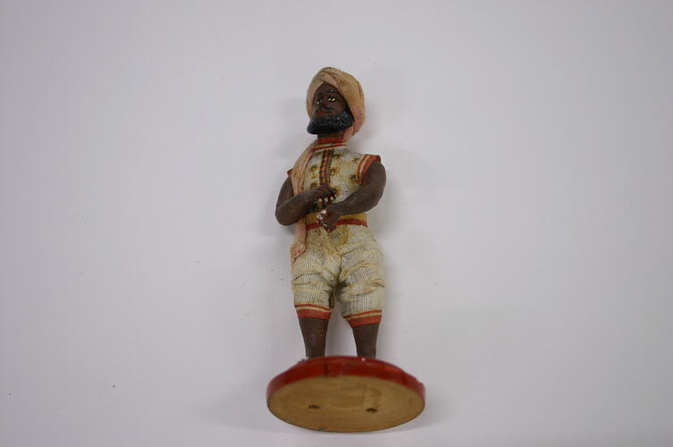 Indian Figure - Man Wearing a Turban, Clay