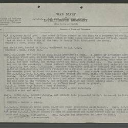 Diary - World War I, 13th Australian Field Ambulance, 1916-1919