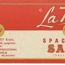 Food Label - La Tosca Spaghetti Sauce, 1950s
