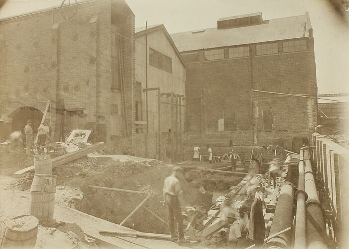 Photograph - Melbourne Electric Supply Co, Boiler House Extenstions, Richmond, Victoria, 30th November, 1911