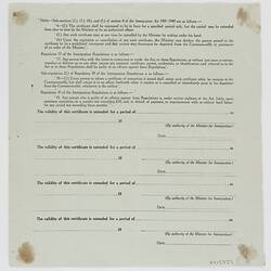Certificate of Exemption - Mary Louey Gung, Department of Immigration, Victoria, 20 May 1957