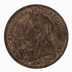 Coin - Halfpenny, Queen Victoria, Great Britain, 1896 (Obverse)