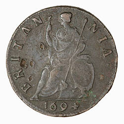 Coin - Farthing, William & Mary, Great Britain, 1694