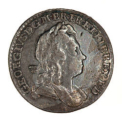 Coin - Sixpence, George I, Great Britain, 1723 (Obverse)