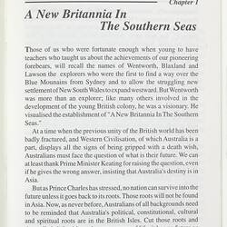 Booklet - Australian League of Rights, A New Britannia in The Southern Seas