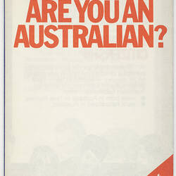 Leaflet - Are You an Australian?, circa 1980