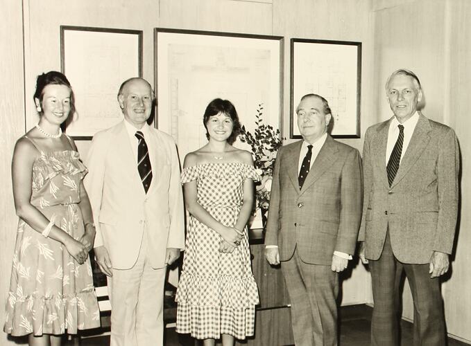 Photograph - Staff Members at Centenary of Laying Foundation Stone Commemorative Function, Exhibition Building, Melbourne, 1979