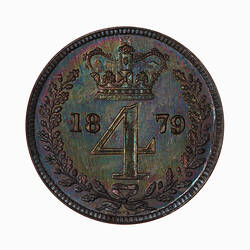 Coin - Groat (Maundy), Queen Victoria, Great Britain, 1879 (Reverse)