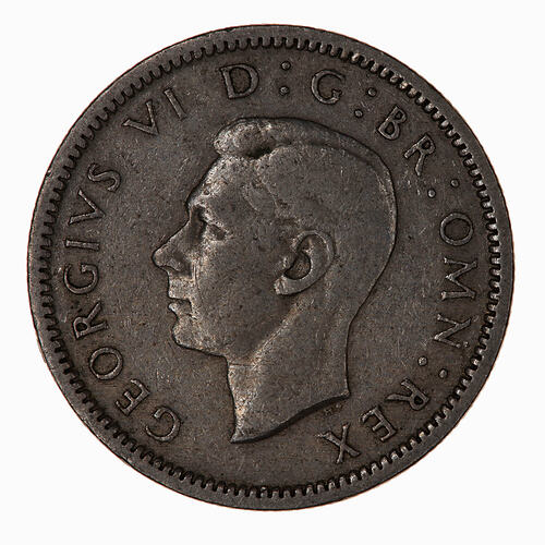 Coin - Sixpence, George VI, Great Britain, 1948 (Obverse)