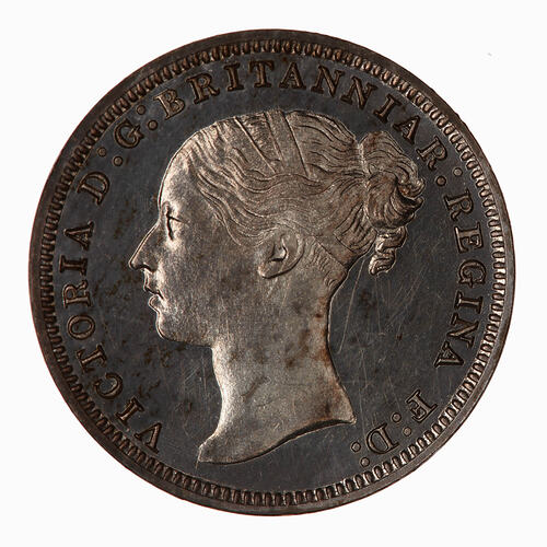 Coin - Threepence (Maundy), Queen Victoria, Great Britain, 1880 (Obverse)