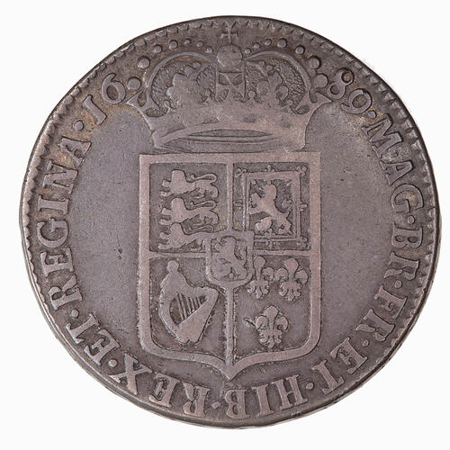 Coin - Halfcrown, William and Mary, Great Britain, 1689 (Reverse)
