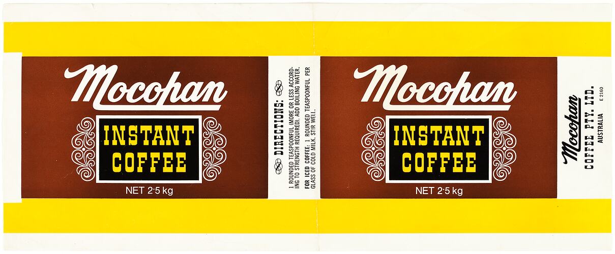 Label - Mocopan Instant Coffee, 1950s-1970s