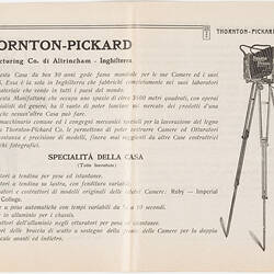 Catalogue - Thornton-Pickard, Jan 1920