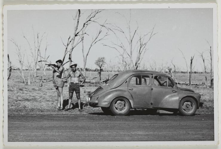 Stopped on Side of the Road, Newell Highway, Queensland, Dec 1959