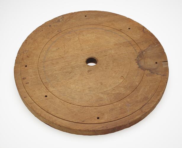 Wooden Disc - Adolph Bruhn & Son, With Holes, circa 1970s-1980s