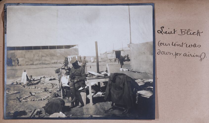 'Lieut. Blick', Egypt, Captain Edward Albert McKenna, World War I, 1914-1915