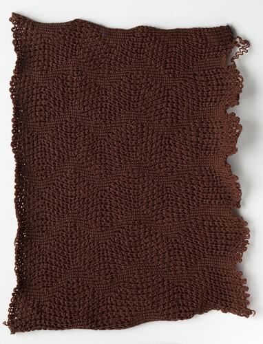 Knitting Sample - Edda Azzola, Dark Brown, Zig Zag Pattern, circa 1960s