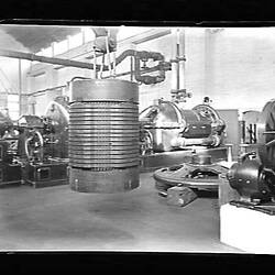 Glass Negative - Melbourne Electric Supply Co, No.3 Turbo-Alternator Set Curtis Rotor, Richmond, Victoria, May 1910