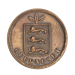 Coin - 4 Doubles, Guernsey, Channel Islands, 1864