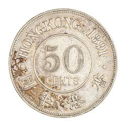 Coin - 50 Cents, Hong Kong, 1891