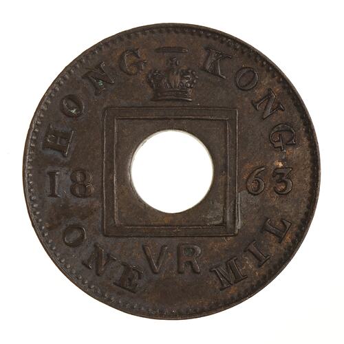 Coin - 1 Mil, Hong Kong, 1863