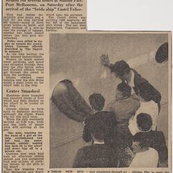 Newsclipping - The Age, 'Greek Migrants Rush Bride Ship', 27 Jan 1958
