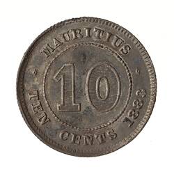 Coin - 10 Cents, Mauritius, 1883