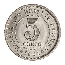 Coin - 5 Cents, Malaya & British Borneo, 1961