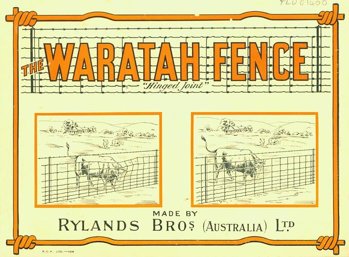 Waratah Fence advert from 1935