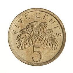 Coin - 5 Cents, Singapore, 1990