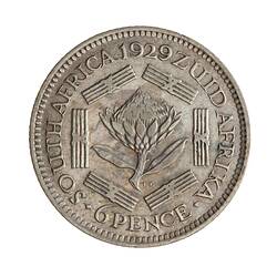 Coin - 6 Pence, South Africa, 1929