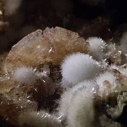 Pink and white crystals.