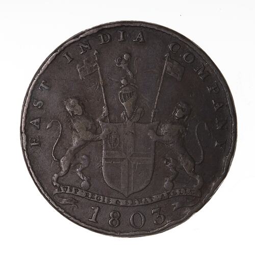 Coin - 10 Cash, Madras Presidency, India, 1803