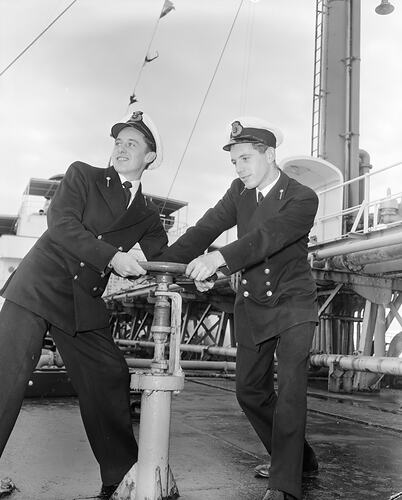 Shell Co, Crew on Board a Tanker Ship, Victoria, 1958