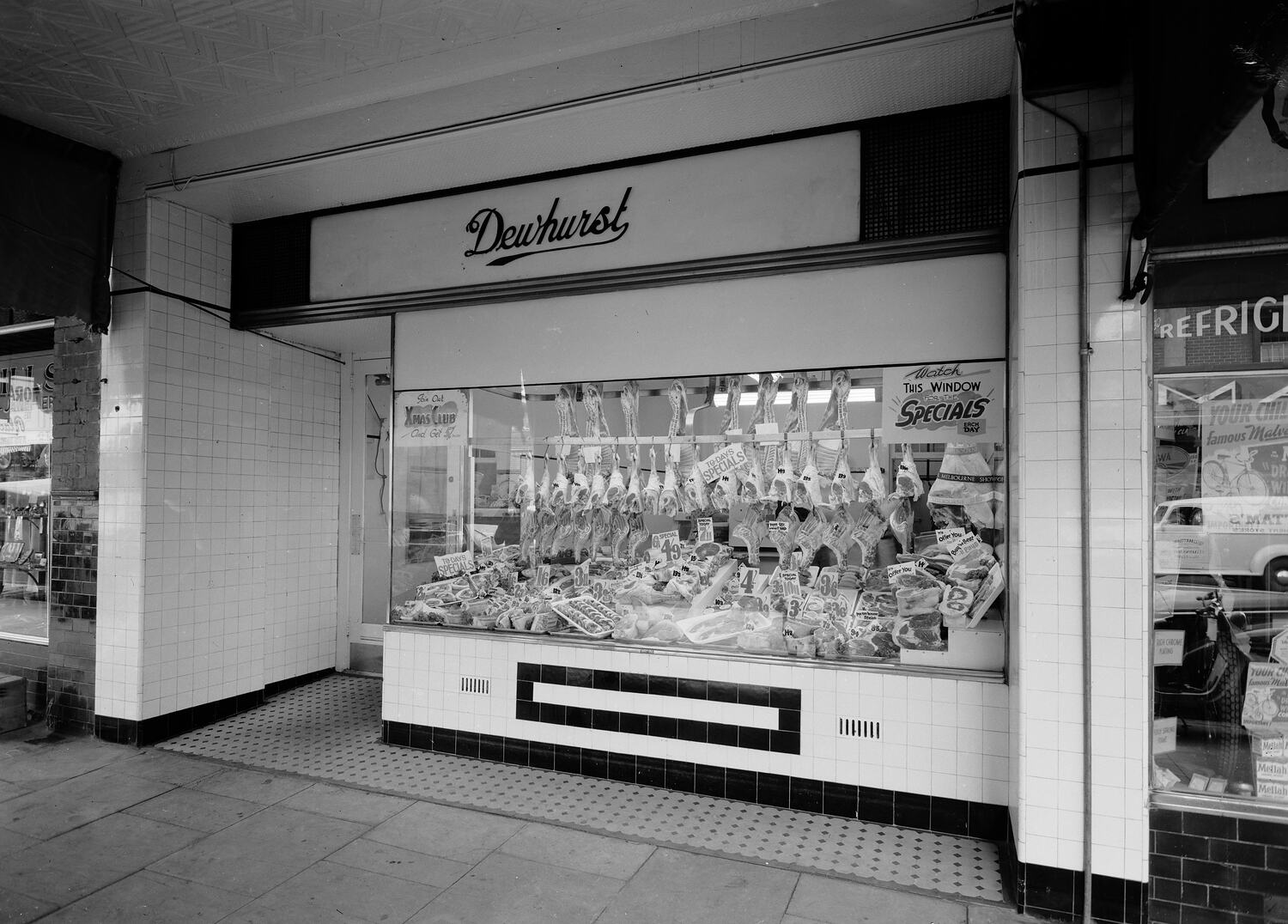 negative-dewhurst-butchers-window-display-victoria-1954-1955
