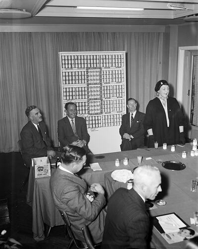H. J. Heinz Co Pty Ltd, Employees in Meeting Presentation, Burwood, Victoria, Jul 1958