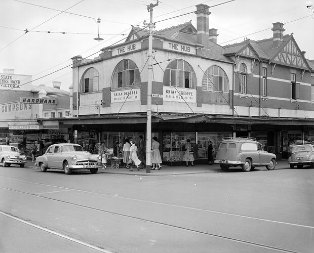 Streetscape, Burke Road, Camberwell, Victoria, 1957