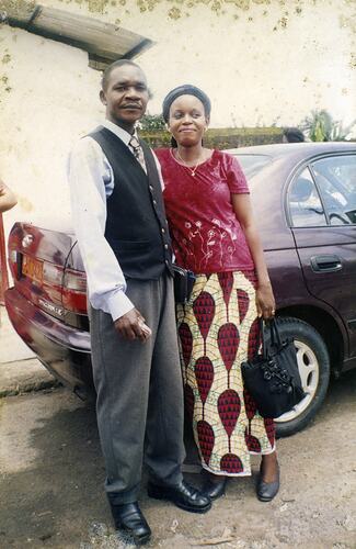 Nickel & Gertrude Mundabi, Outside Church, Cameroon