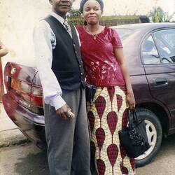 Digital Photograph -  Nickel Mundabi & Gertrude Lenda, Outside Church, Cameroon, 2005